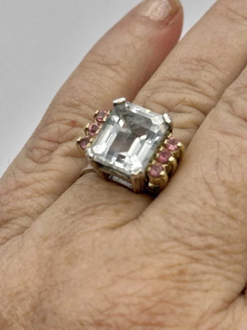 Lagos Caviar Estate White Topaz & Pink Tourmaline Ring - Picture 11 of 12